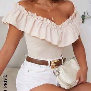 Nude off the shoulder top NEW*